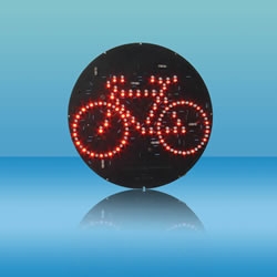 Red bicycle lights light board